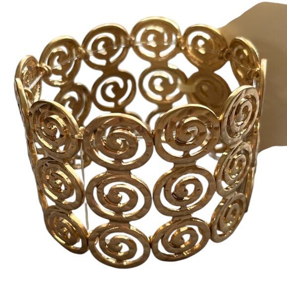 Swirled Soft Bangle, Goldtone by New Directions - Picture 1 of 6